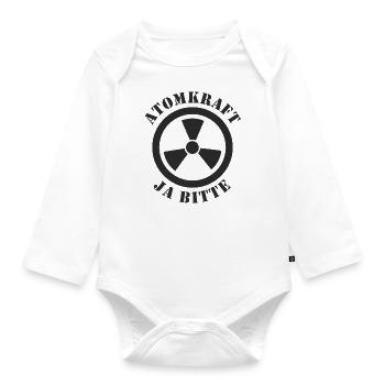 Atomkraft, Ja bitte - Baby Bio-Langarm-Body - Weiß - Vorne