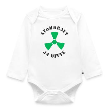Atomkraft, Ja bitte - Baby Bio-Langarm-Body - Weiß - Vorne