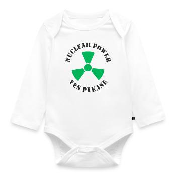 L’énergie nucléaire, oui s’il vous plaît, l’énergie nucléaire - Body Bébé bio manches longues - blanc - Devant