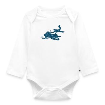 Snowmobile Snowmobiling sled motor sled - Organic Longsleeve Baby Bodysuit - white - Front