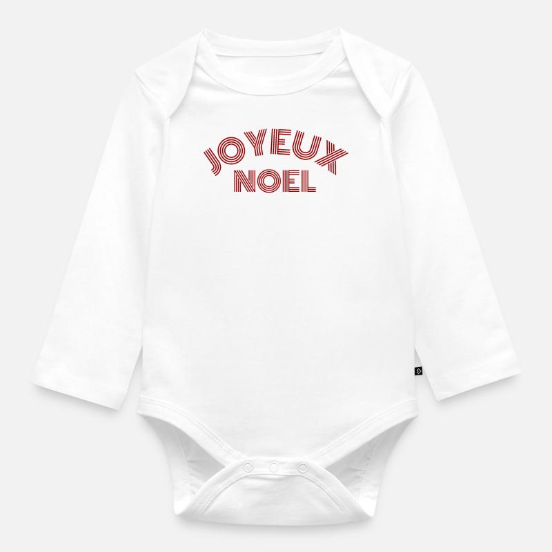 Joyeux noel - Body Bébé bio manches longues - blanc