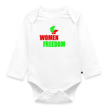 Women life freedom iran - Organic Longsleeve Baby Bodysuit - white - Front
