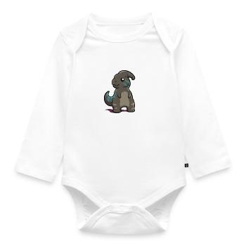 Cartoon Parasaurolophus - Organic Longsleeve Baby Bodysuit - white - Front