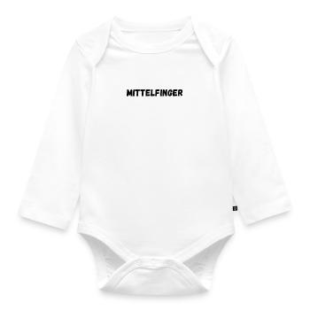 Ich bin heute emotional nah am Mittelfinger gebaut - Baby Bio-Langarm-Body - Weiß - Vorne