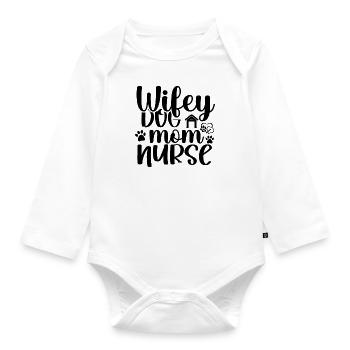 Ehefrau Mutter Hundeliebhaberin - Baby Bio-Langarm-Body - Weiß - Vorne