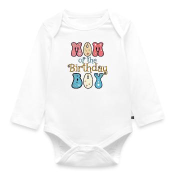 Mama des Geburtstagskindes, Geburtstagsgeschenk - Baby Bio-Langarm-Body - Weiß - Vorne