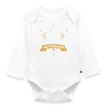 Vintage Cadeau Janvier 1961, 62 Ans Anniversaire - Body Bébé bio manches longues - blanc - Devant