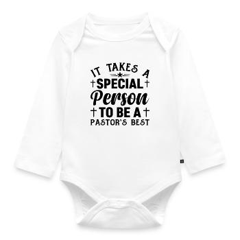 It takes a special person to make a loved one - Organic Longsleeve Baby Bodysuit - white - Front