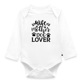 Ehefrau Mutter Hundeliebhaberin - Baby Bio-Langarm-Body - Weiß - Vorne