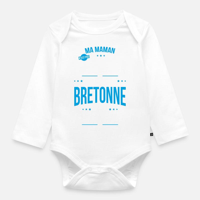 Ma maman n'est pas parfaite - Bretonne - Body Bébé bio manches longues - blanc