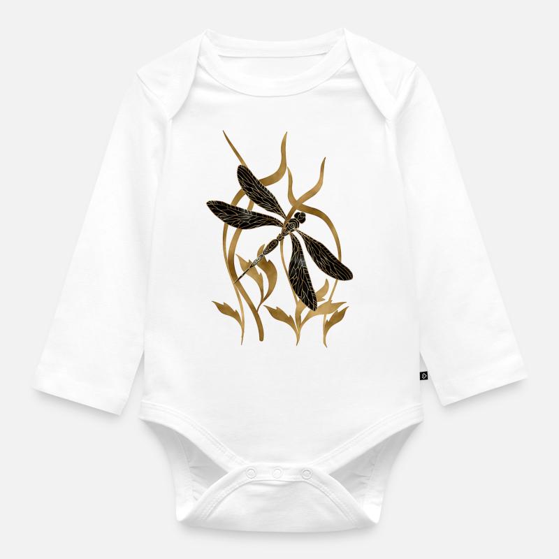 Libellule - Body Bébé bio manches longues - blanc