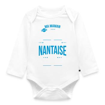 Ma maman n'est pas parfaite - Nantaise - Body Bébé bio manches longues - blanc - Devant