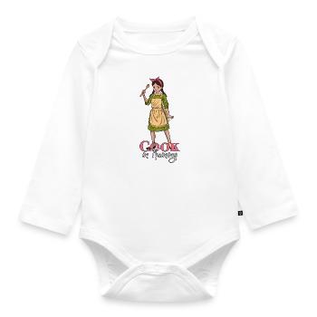 Fille cuisinière en formation - Body Bébé bio manches longues - blanc - Devant