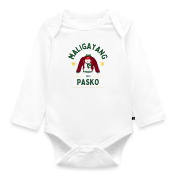 Philippines Maligayang Pasko Bonhomme de neige philippin - Body Bébé bio manches longues - blanc - Devant