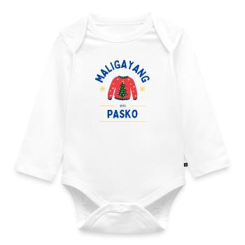 Philippines Maligayang Pasko Filipino Christmas - Organic Longsleeve Baby Bodysuit - white - Front