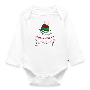 Christmas Filipino Namamasko po cute Dog - Organic Longsleeve Baby Bodysuit - white - Front