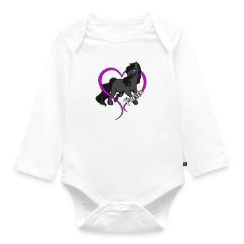 Pferdeliebhaber - Friesen - Baby Bio-Langarm-Body - Weiß - Vorne