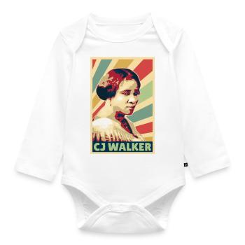 Madam CJ Walker Vintage Colors - Organic Longsleeve Baby Bodysuit - white - Front