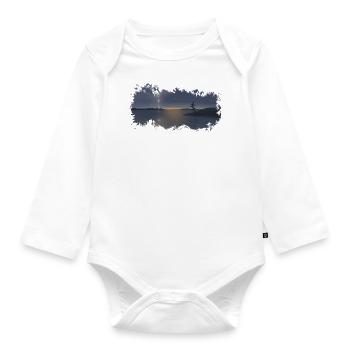 Meer und Land. Westküste bei Sonnenuntergang. - Baby Bio-Langarm-Body - Weiß - Vorne