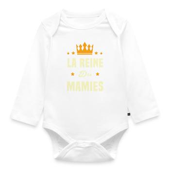 La reine des Mamies - Body Bébé bio manches longues - blanc - Devant