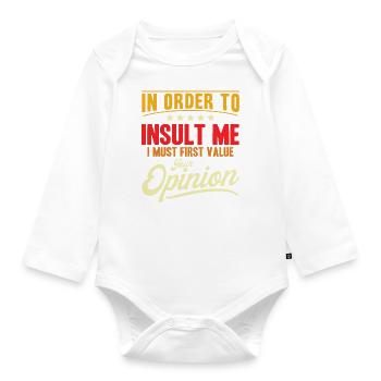 Sarcasm Irony Sarcastic Gift - Organic Longsleeve Baby Bodysuit - white - Front