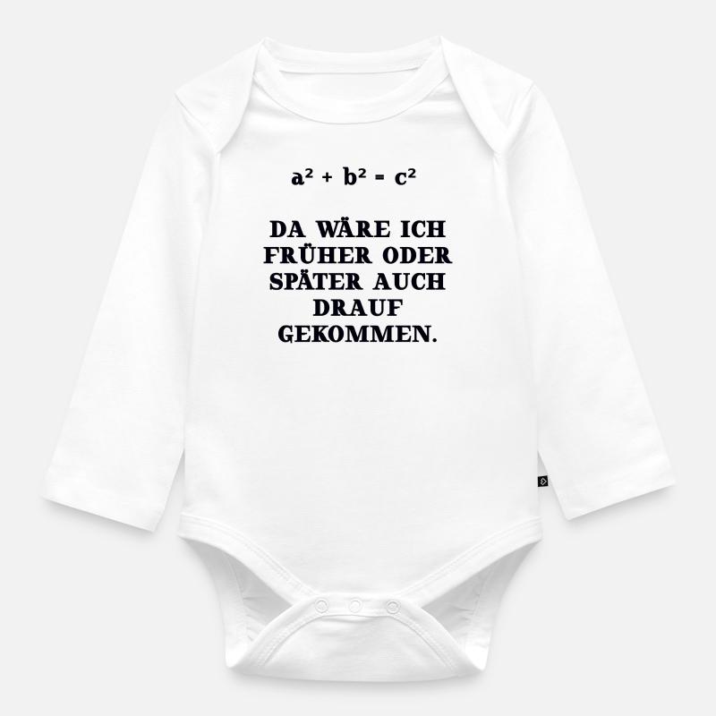 math mathematics funny gift idea Pythagoras - Organic Longsleeve Baby Bodysuit - white