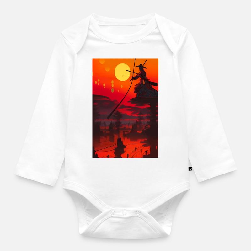 Samurai 1 - Baby Bio-Langarm-Body - Weiß