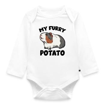 Mein pelziges Kartoffel-Meerschweinchen - Baby Bio-Langarm-Body - Weiß - Vorne