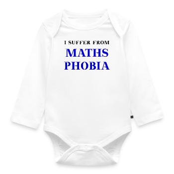 math phobie idée cadeau drôle math drôle - Body Bébé bio manches longues - blanc - Devant