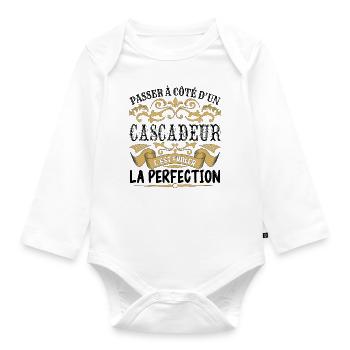 Cascadeur | le Meilleur cadeau Cascadeur - Body Bébé bio manches longues - blanc - Devant