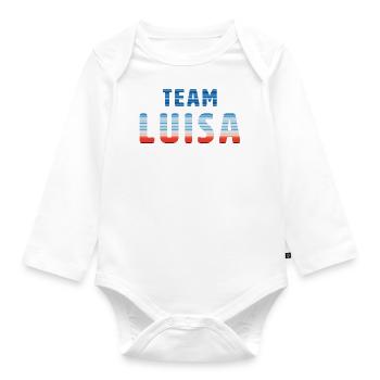 Team Luisa | Warming Stripes - Baby Bio-Langarm-Body - Weiß - Vorne