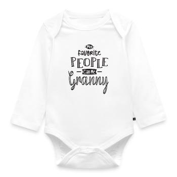 My Favorite People Call Me Granny - Grandma - Organic Longsleeve Baby Bodysuit - white - Front