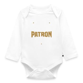 Cadeau retraité, Mon seul patron c'est ma femme - Body Bébé bio manches longues - blanc - Devant