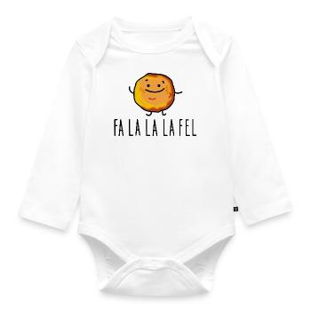 Veganer Falafel lustig - Baby Bio-Langarm-Body - Weiß - Vorne
