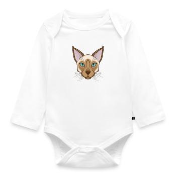 Siamese Cat Profile Picture Pet Male - Organic Longsleeve Baby Bodysuit - white - Front