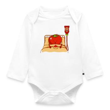 Tomato on sick leave - Organic Longsleeve Baby Bodysuit - white - Front