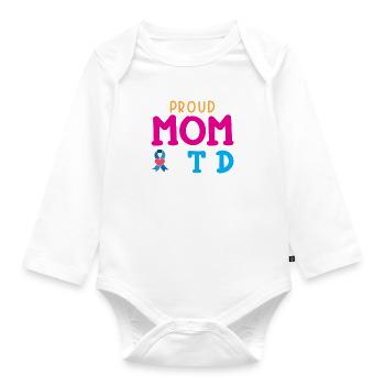 Proud Mama T1D Warrior Diabetes Type 1 Awareness - Body Bébé bio manches longues - blanc - Devant