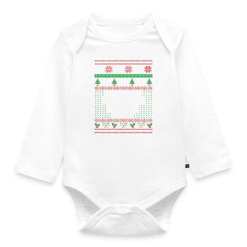 This is my christmas pajama shirt - Organic Longsleeve Baby Bodysuit - white - Front