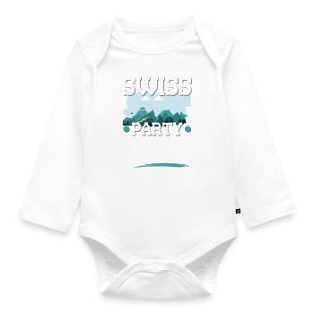 Swiss Party Crew - Baby Bio-Langarm-Body - Weiß - Vorne