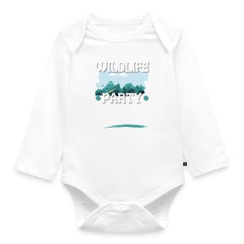 Équipage de la fête de la faune - Body Bébé bio manches longues - blanc - Devant