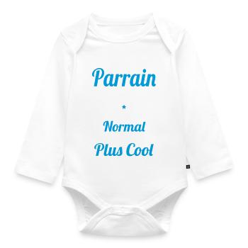 J'ai un parrain cycliste plus cool - Body Bébé bio manches longues - blanc - Devant