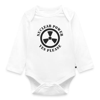 L’énergie nucléaire, oui s’il vous plaît, l’énergie nucléaire - Body Bébé bio manches longues - blanc - Devant