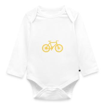 Ne jamais sous estimer un retraité sur son vélo - Body Bébé bio manches longues - blanc - Devant