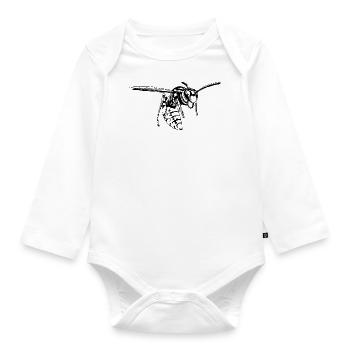 Cool Guêpe Insecte Croquis Guêpe graphique Amoureux des animaux - Body Bébé bio manches longues - blanc - Devant