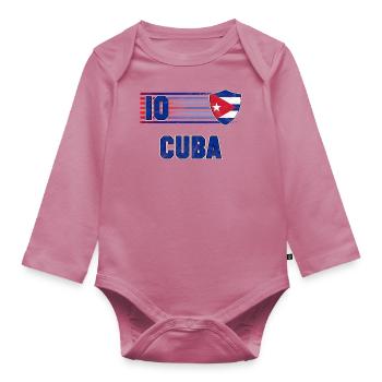 Équipe de Cuba de football - Body Bébé bio manches longues - mauve - Devant
