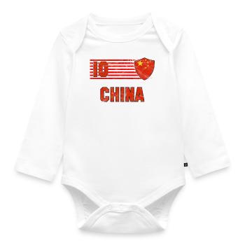 China Football Team - Organic Longsleeve Baby Bodysuit - white - Front