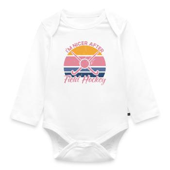 Feldhockey Feldhockey Spieler Hallen Feldhockey Ge - Baby Bio-Langarm-Body - Weiß - Vorne