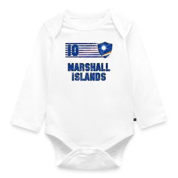 Marshall Islands Football Team - Organic Longsleeve Baby Bodysuit - white - Front