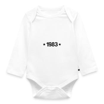 40th Birthday 1983 A LEGEND WAS BORN - Baby Bio-Langarm-Body - Weiß - Vorne