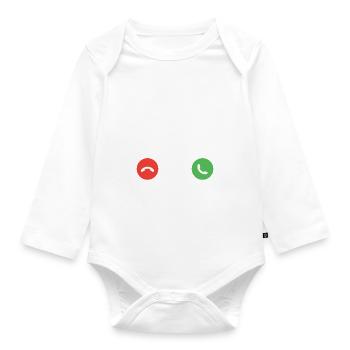 Je ne peux pas parler, je suis sur une autre ligne - Body Bébé bio manches longues - blanc - Devant